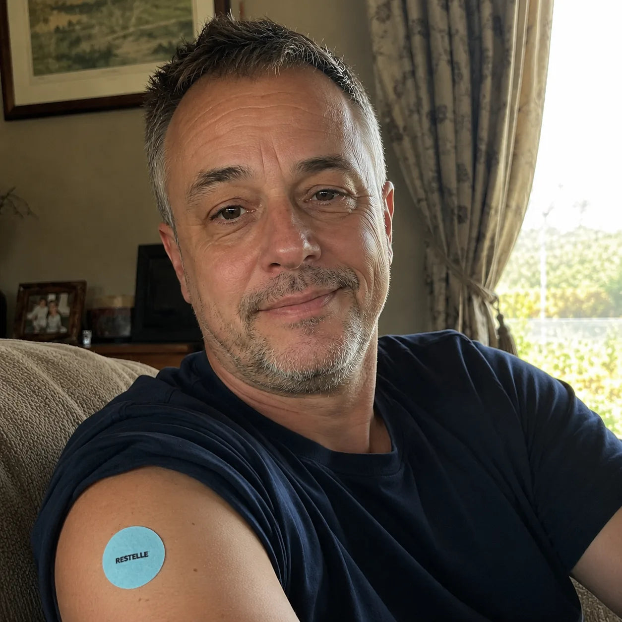Robert with a RESTELLE patch on his arm